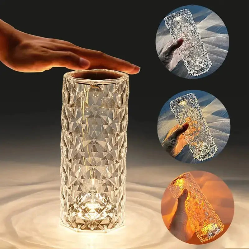 Lámpara de Mesa de Cristal Acrílico con Parlante Bluetooth