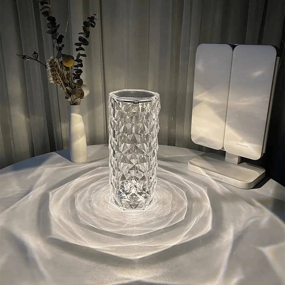 Lámpara de Mesa de Cristal Acrílico con Parlante Bluetooth