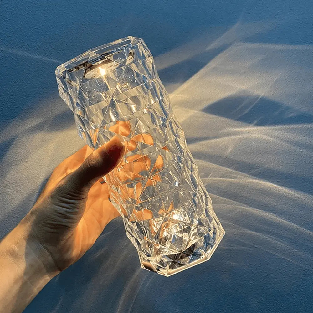Lámpara de Mesa de Cristal Acrílico con Parlante Bluetooth