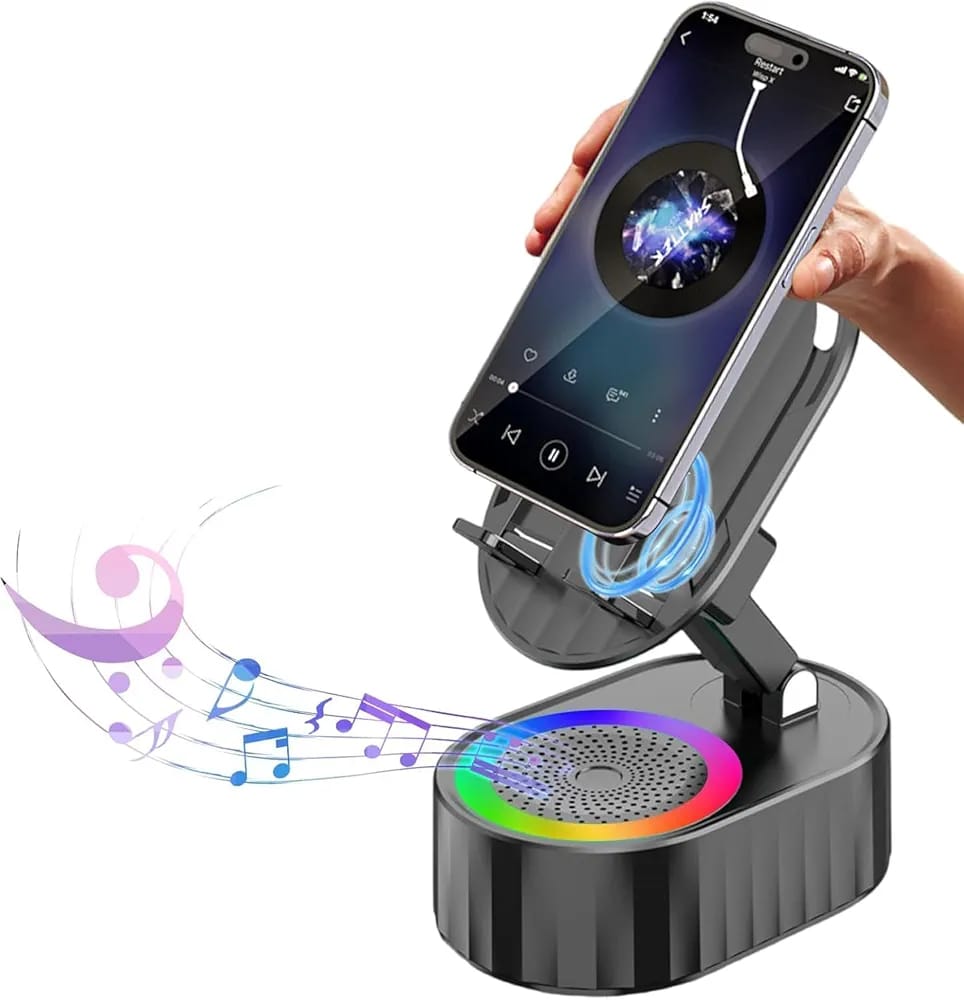 Parlante Bluetooth con Cargador Inalámbrico e Iluminación RGB