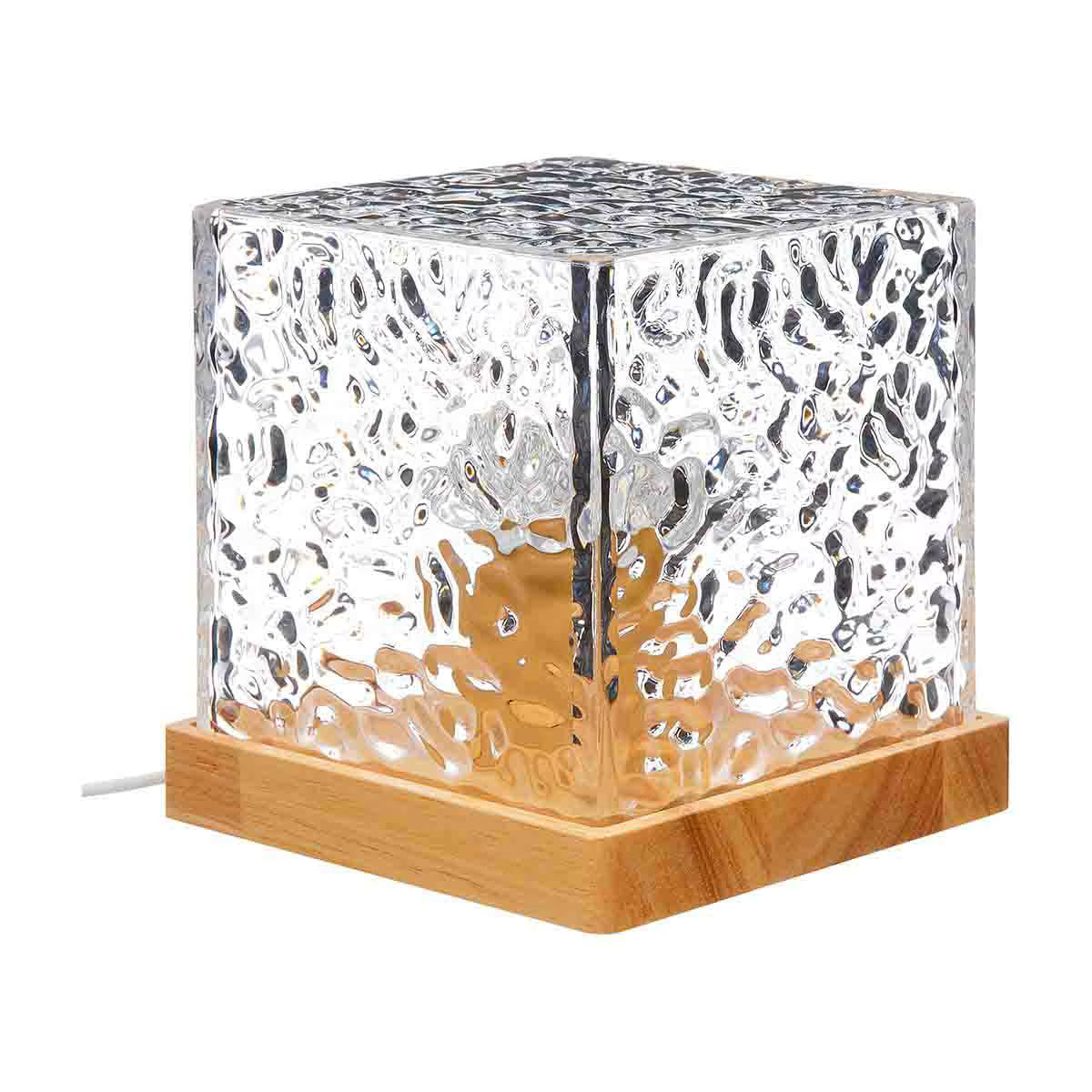Lámpara Decorativa Cubo Efecto Ondas de Agua 3 Tonos