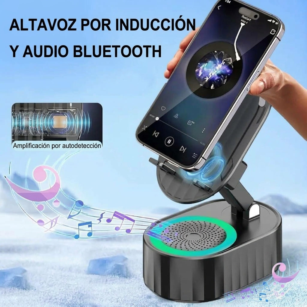 Parlante Bluetooth con Cargador Inalámbrico e Iluminación RGB